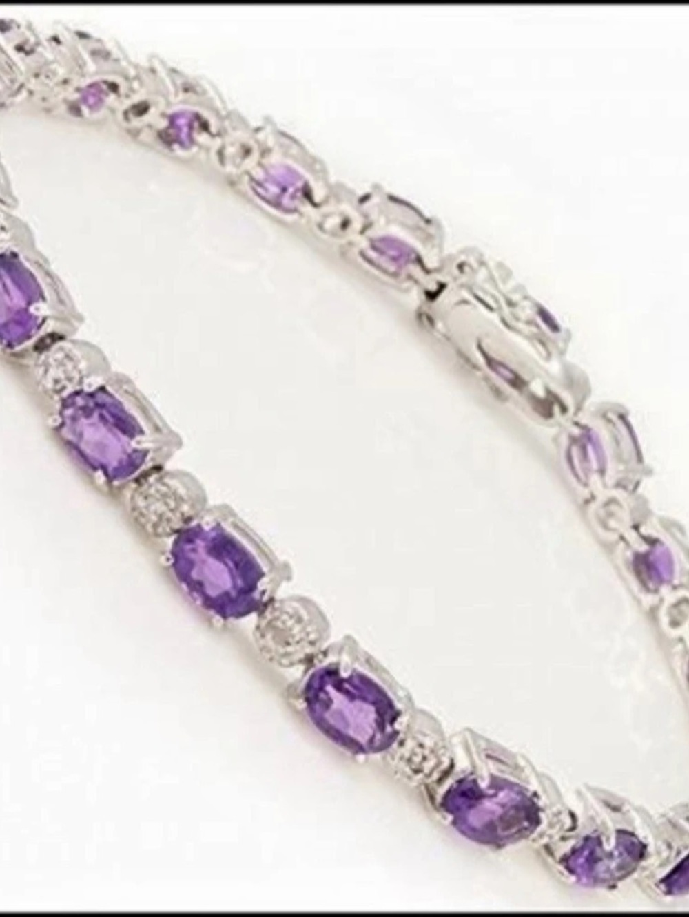 Amethyst and Diamond Tennis Bracelet. NWOT.